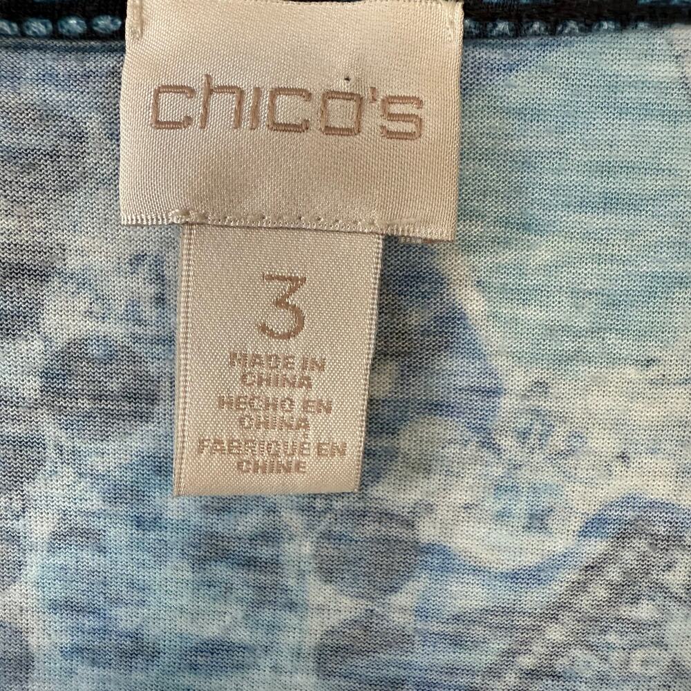 Chico's blue leopard print shawl blouse size XL - Picture 8 of 10